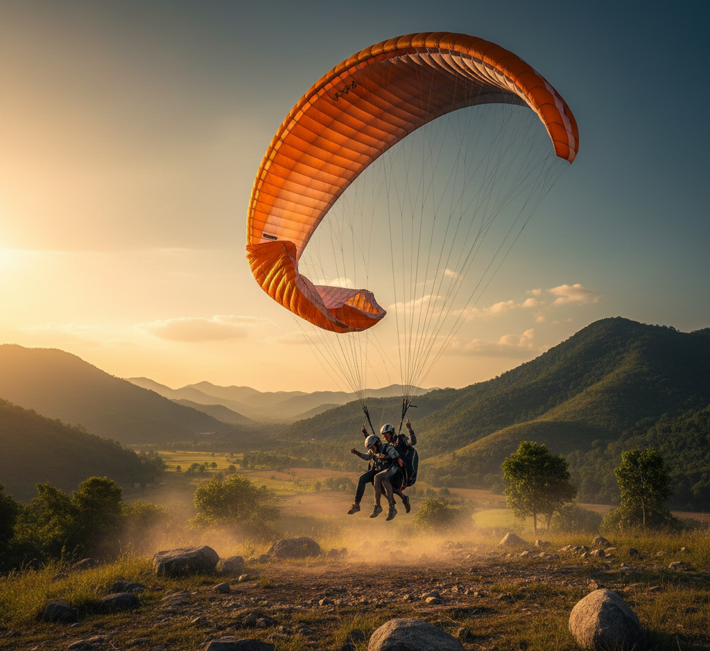 Wing collapse during unstable afternoon thermals